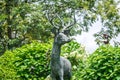 Bangkok, Thailand - September 2, 2018: View of the dear figure, an iconic symbol of Dusit Zoo in Bangkok