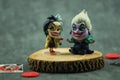 Bangkok, Thailand - September 22, 2021 : Villain series blind box X MINISO, Cute toy of Cruella de Vil and Ursula Royalty Free Stock Photo