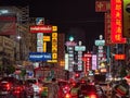 The signs of China Town in Bangkok, Thailand at night