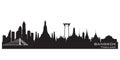 Bangkok Thailand city skyline vector silhouette