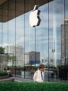 Bangkok, Thailand, Southeast Asia - The first Apple Store Bangkok. Security guard in Icon Siam, the largest shopping mall.