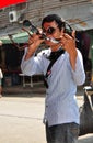 Bangkok, Thailand: Sunglass Vendor on Khao San Road