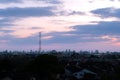 Bangkok (Thailand) Sunset cityscape view with beautiful sky. Colorful cloud and sky sunset