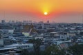 Bangkok Thailand Sunset Sky Smog Asia Air Pollution Cityscape Skyline Royalty Free Stock Photo