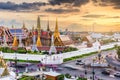 Bangkok, Thailand at the Temple of the Emerald Buddha and Grand Palace