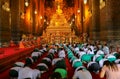 Bangkok, Thailand - July 06, 2014. The temple service, the monks, adoration of the people