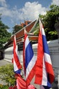 Bangkok, Thailand: Thai Flags at Wat Po Royalty Free Stock Photo