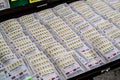 Bangkok, Thailand 10/06/2019 Thai lottery selling on the street