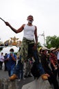 Bangkok/Thailand - 11 24 2012: Thai people protest against the gouvernment at the Royal Plaza