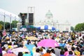 Bangkok/Thailand - 11 24 2012: Thai people protest against the gouvernment at the Royal Plaza