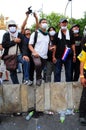Bangkok/Thailand - 11 24 2012: Thai people protest against the gouvernment at the Royal Plaza