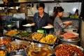 Bangkok, Thailand: Thais Selling Food at Market Hall