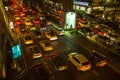 BANGKOK, THAILAND - Traffic jam in city centre at night. Royalty Free Stock Photo