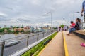 Unacquainted people on chao phraya skypark.