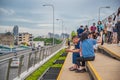 Unacquainted people on chao phraya skypark.