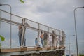 Unacquainted people on chao phraya skypark.