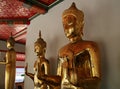 Buddha estatues in Wat Pho temple, Bangkok. Royalty Free Stock Photo