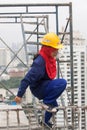 Bangkok, Thailand, women workers on the top of a building site Royalty Free Stock Photo