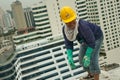 Bangkok, Thailand, women workers on the top of a building site Royalty Free Stock Photo