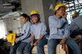 Bangkok, Thailand, Workers in a building site Royalty Free Stock Photo