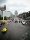 Bangkok traffic on a bridge