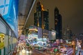 Bangkok traffic at night, Rush hour in Centre city Royalty Free Stock Photo