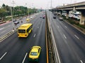 Top view of Bangkok motorway in a rush hour