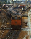 Bangkok trains station junction of railroads track use for government land transportation service