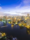 Bangkok urban skyline aerial view with beautiful modern building. Royalty Free Stock Photo