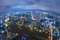 Bangkok urban skyline aerial view with beautiful modern building. Royalty Free Stock Photo