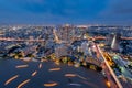 Bangkok urban skyline aerial view with beautiful modern building. Royalty Free Stock Photo