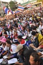BangkokThailand - 01 13 2014 The Yellow Shirts block Ratchaprasong as part of `Shutdown Bangkok` operation