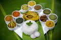 Bangla Cuisine Vorta, vaji, fish curry and vegetables curry platter. Royalty Free Stock Photo