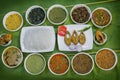 Bangla Cuisine Vorta, vaji, fish curry and vegetables curry platter. Royalty Free Stock Photo