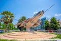 Aeroplane Display the most iconic mural of Bijoy Sarani Road at Dhaka Royalty Free Stock Photo