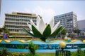 Close view of Shapla Chattar Lily flower Motijheel during shutdown movement at Dhaka