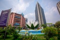 Close view of Shapla Chattar Lily flower Motijheel during coronavirus shutdown movement at Dhaka