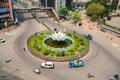 Top views and empty of Shapla Chattar Motijheel during shutdown movement at Dhaka