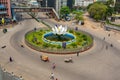 Top views and empty of Shapla Chattar Motijheel during shutdown movement at Dhaka