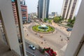 Top views and empty of Shapla Chattar Motijheel during shutdown movement at Dhaka