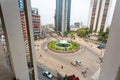 Top views and empty of Shapla Chattar Motijheel during coronavirus shutdown movement at Dhaka
