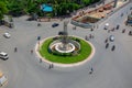 Top views of most crowded place at the SAARC Fountain Square in Kawran Bazar at Dhaka, Bangladesh