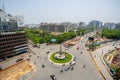 Top views of most crowded place at the SAARC Fountain Square in Kawran Bazar at Dhaka, Bangladesh