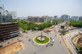 Top views of most crowded place at the SAARC Fountain Square in Kawran Bazar at Dhaka, Bangladesh