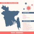 Bangladesh - Asia Country Map. Covid-29, Corona Virus Map Infographic Vector Template EPS 10