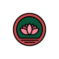 Bangladesh, Bangladeshi, Coin, Coins Flat Color Icon. Vector icon banner Template