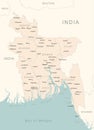 Bangladesh - detailed map with administrative divisions country