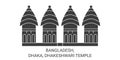 Bangladesh, Dhaka, Dhakeshwari Temple travel landmark vector illustration