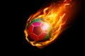 Bangladesh Flag With Fire Football Realistic Design