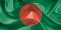 Bangladesh Flag. Flag of Bangladesh. Waving Bangladesh Flags. 3D Realistic Background Illustration in Silk Fabrisc Texture Royalty Free Stock Photo